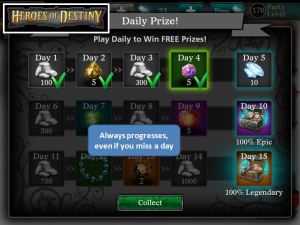 Heroes of Destiny Daily Bonus